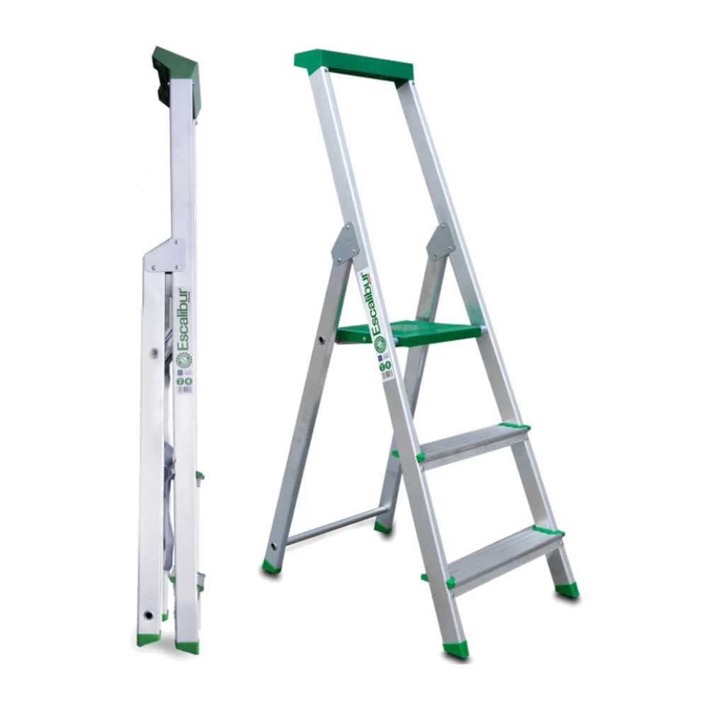 Escalera de aluminio Escalibur ES-DOM3 de 3 peldaños
