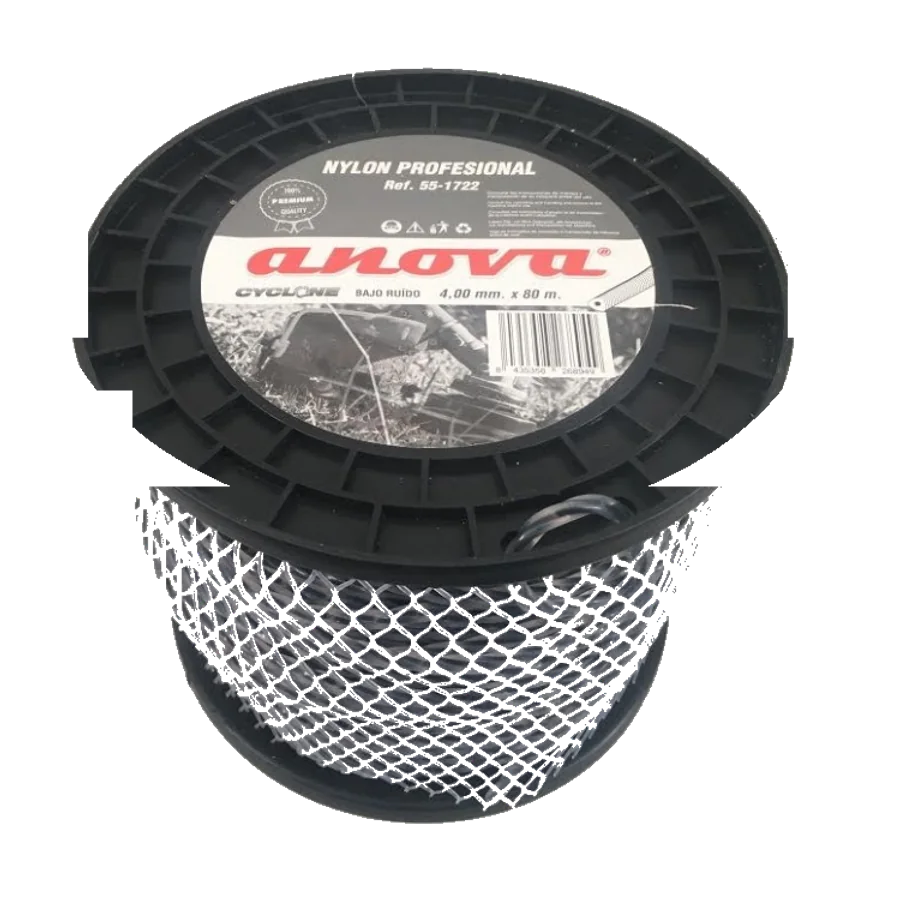 Bobina de hilo para desbrozadora ANOVA Cyclone trenzado de 4 mm y 80 metros