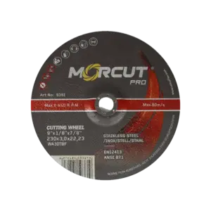 Disco de corte MORCUT PRO 230×3 mm para acero e inox