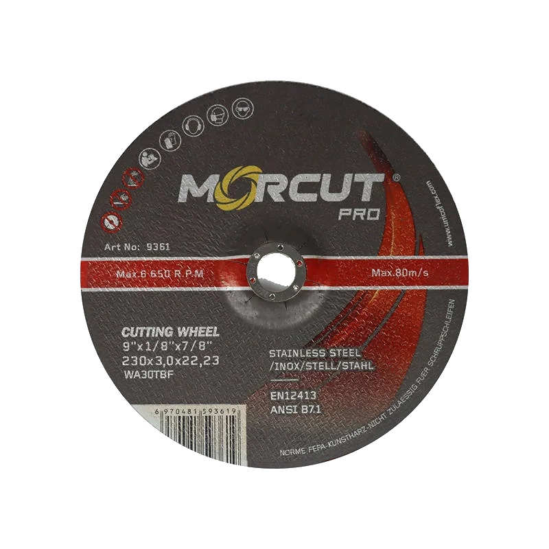 Disco de corte MORCUT PRO 230×3 mm para acero e inox